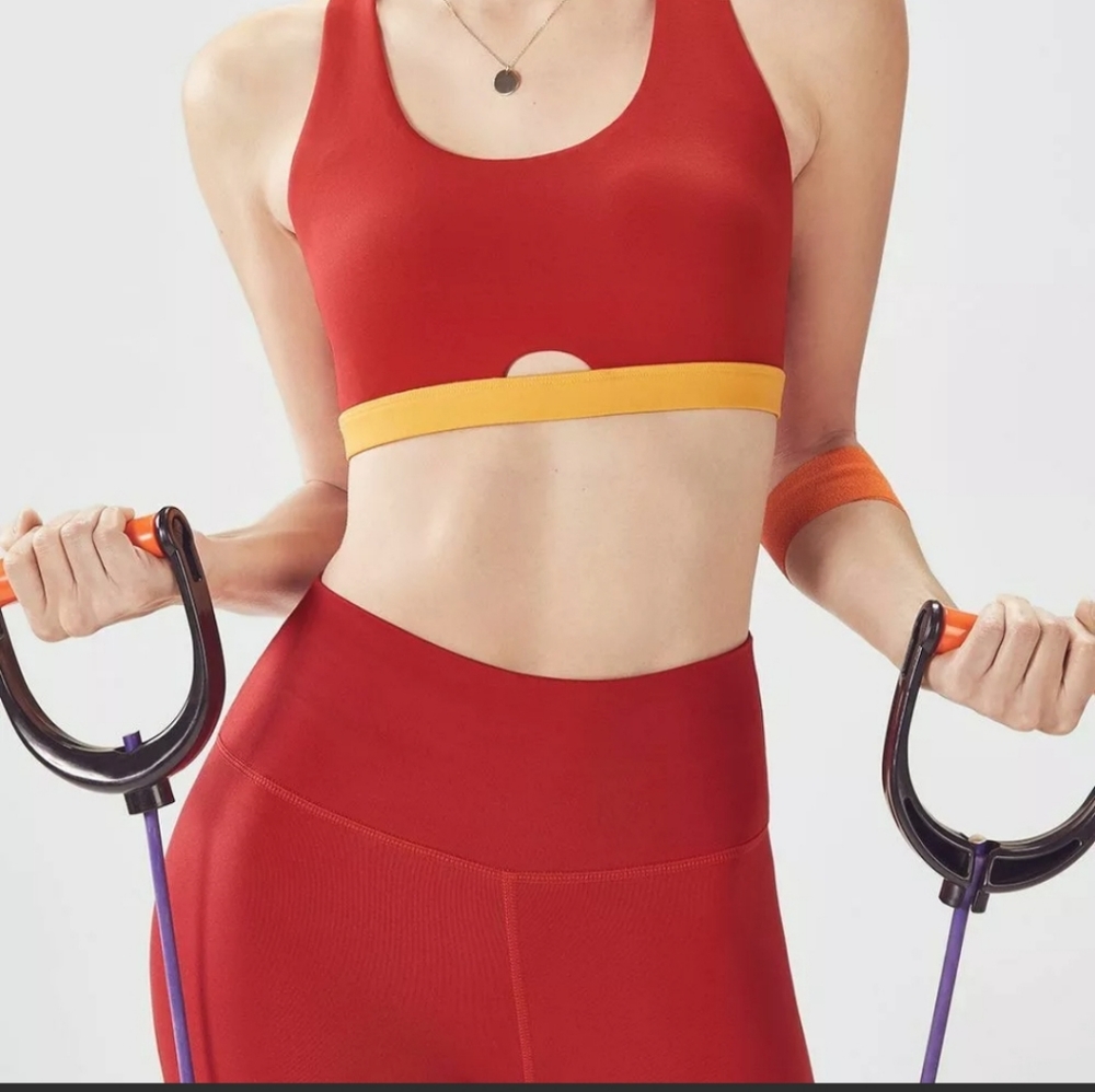 Fabletics red and orange sports bra-size Medium
